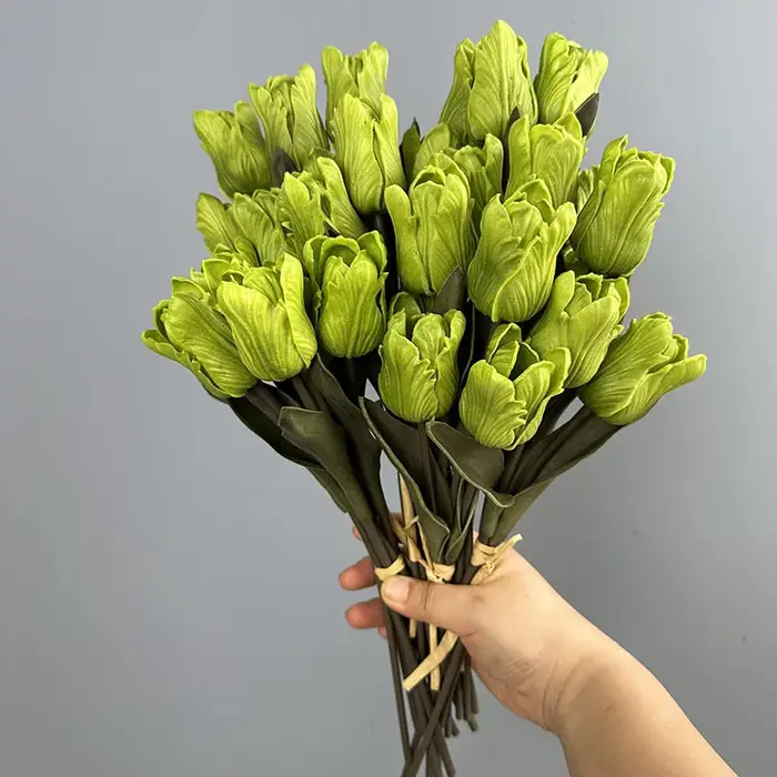 6 pièces de tulipes artificielles roses Morandi pour mariage