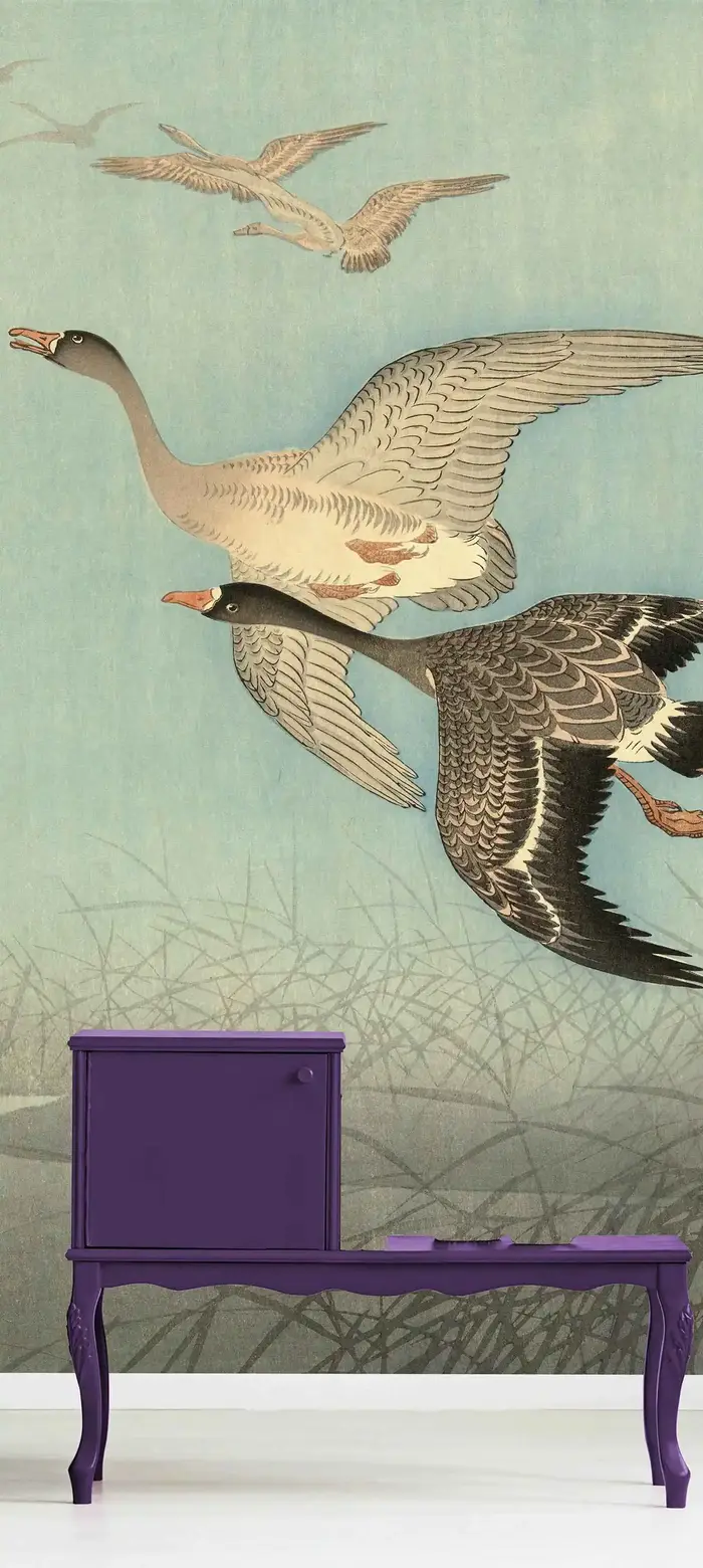Papier peint régulier Vintage oiseaux volants