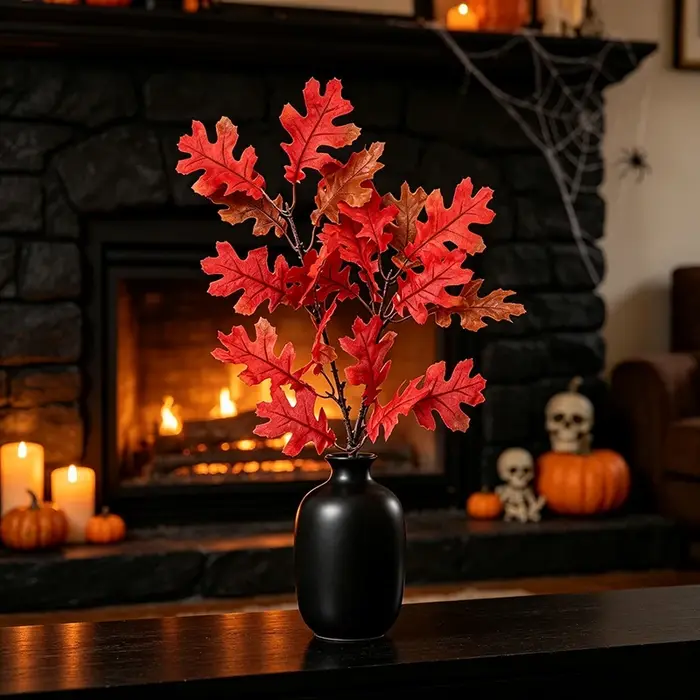 Feuilles d'érable d'automne, plantes artificielles, fausses fleurs, décoration d'Halloween, décoration de Thanksgiving, décoration de la maison, bouquet DIY, décoration de fête, ornement de table