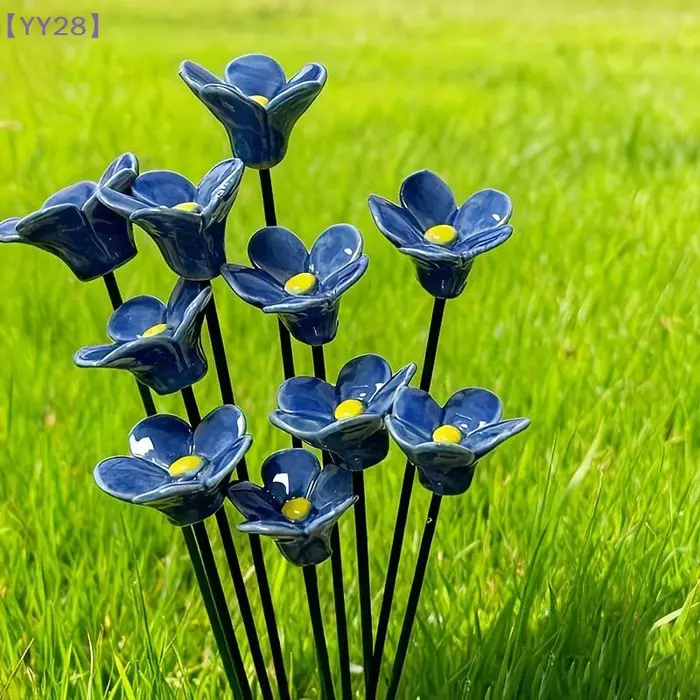 【YY28】6/8/10 pièces Fleurs éternelles artisanales en céramique