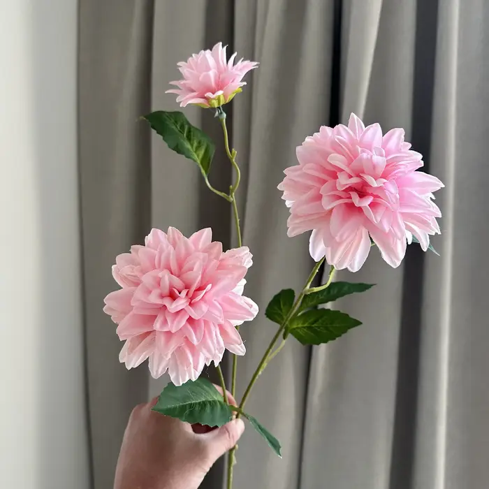 Dahlias en soie réaliste pour fête de mariage couronne de noël anniversaire bricolage maison bureau Vase décoration fleur artificielle