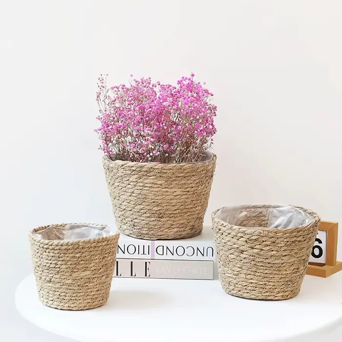 Pot de fleurs tissé en herbe Mini/S/M/L