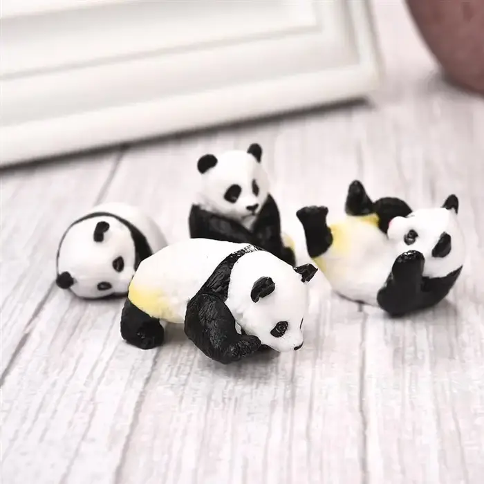 4 pièces/ensemble mignon Panda mousse Micro paysage Terrarium Figurine décoration résine drôle Panda