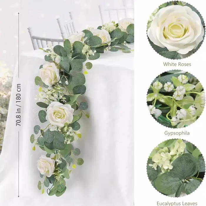 Guirlande d'eucalyptus artificielle de 180cm