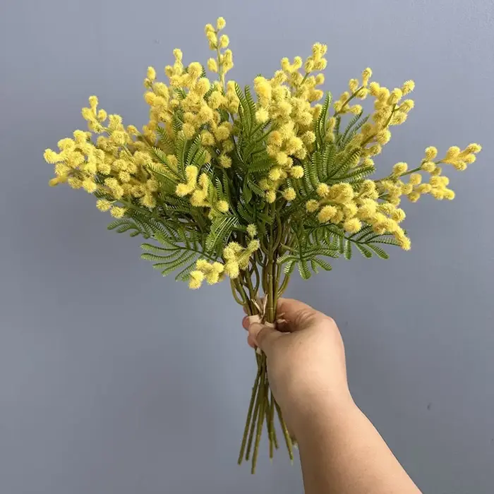 Bouquet de fleurs artificielles flocage de haricots d'acacia