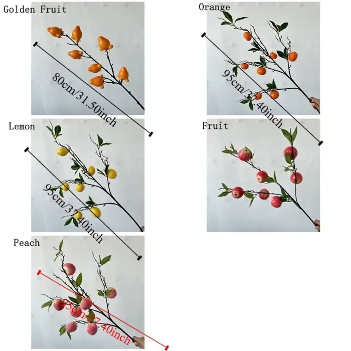 Branches de fruits artificiels réalistes