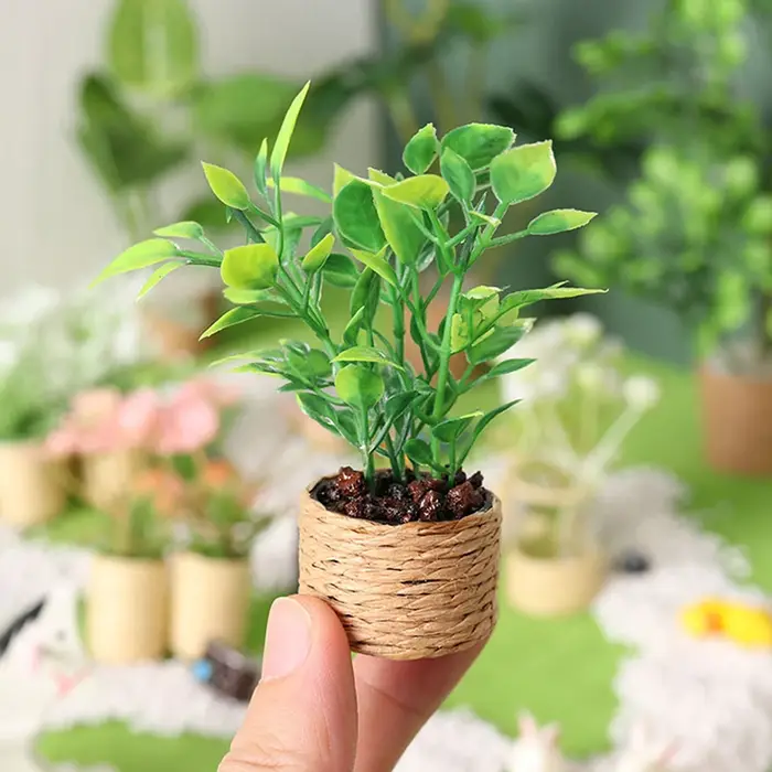 Mini arbre Miniature en Pot pour maison de poupée 1:12