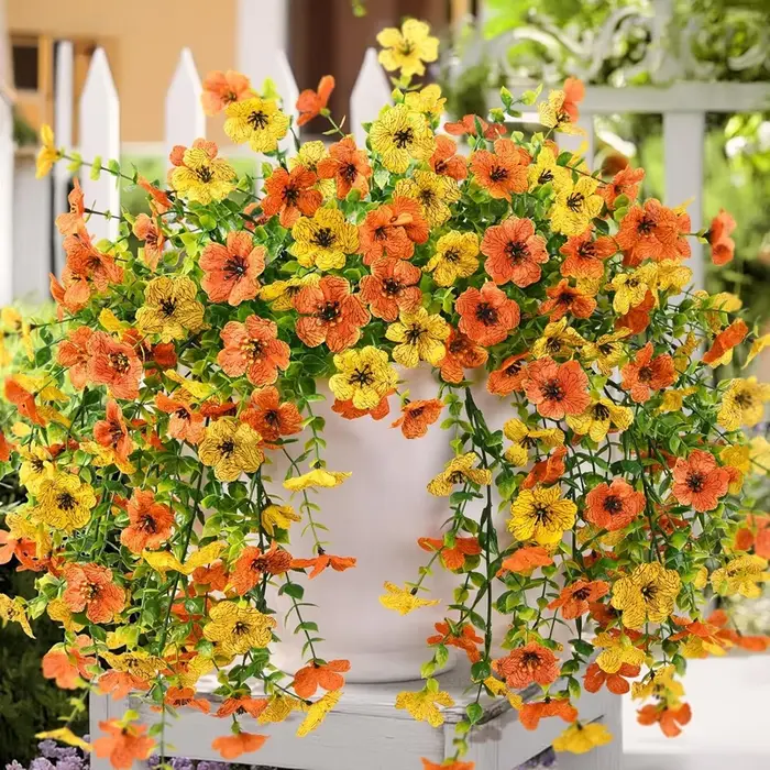 Fleurs artificielles rotin matin gloires vignes couronne de mariage en plein air arc de mariée maison chambre cour festival decordiy jardin plante