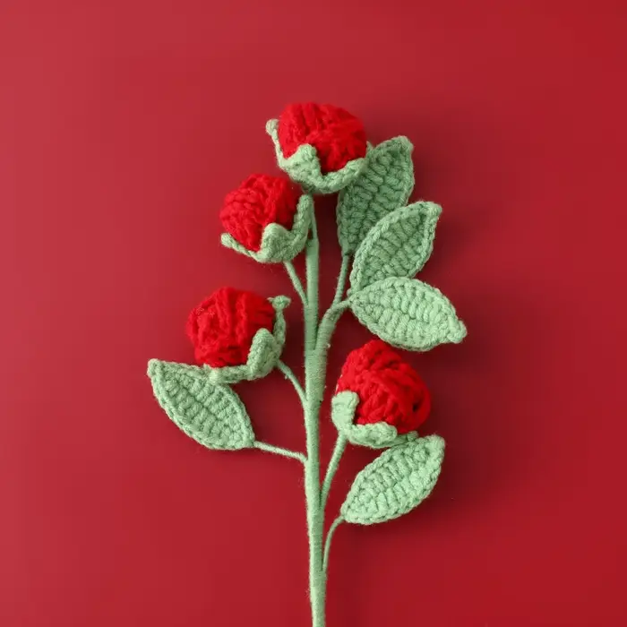 Bouquet de roses tricotées au Crochet, RfloresTejidas, Bouquet de mariage, fleurs artificielles créa