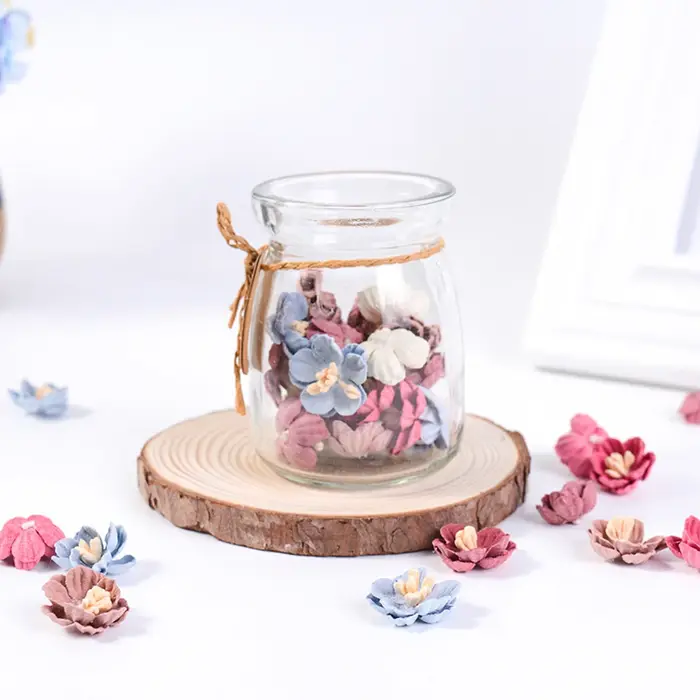 Mini têtes de fleurs artificielles pour la décoration intérieure