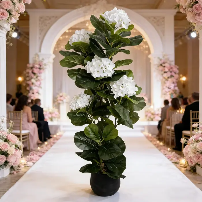 Arbre artificiel en figuier à feuilles de violon de 1