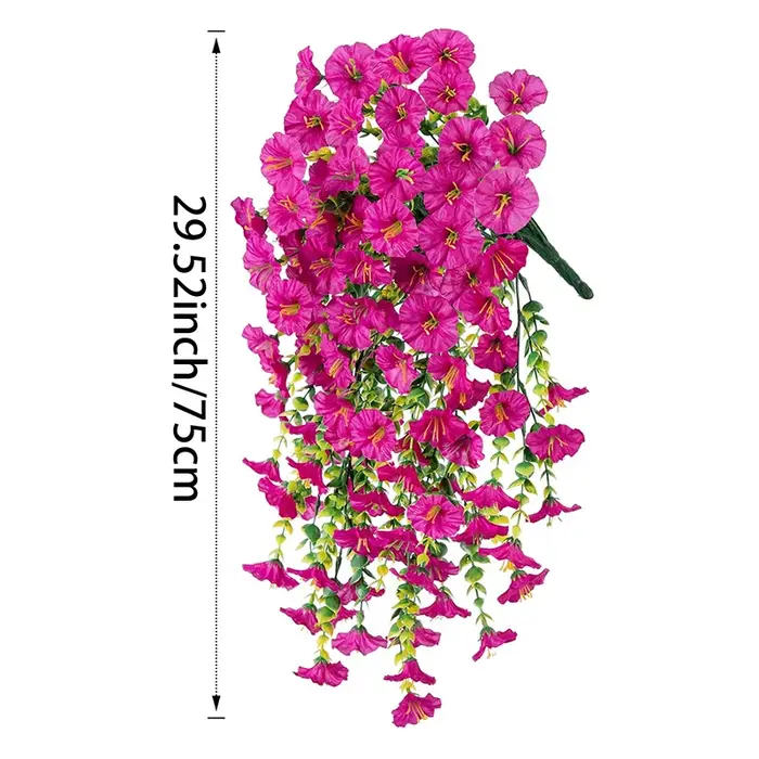 1/2 pièces 75cm blanc artificiel matin gloire tenture murale fausses plantes violettes suspendus fleurs vignes pour la maison jardin décoration de mariage
