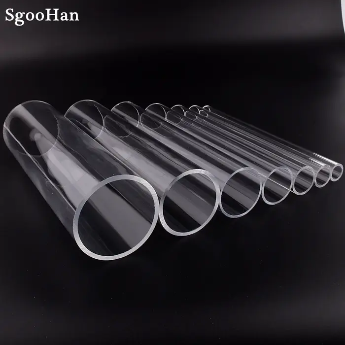 1pc O.D 16 ~ 110mm Transparent acrylique Aquarium Aquarium tuyau plexiglas alimentation en eau Tube 