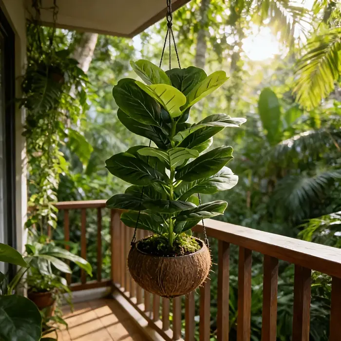 1 pièce de Ficus Lyrata artificiel de 85 cm avec 23 feuilles pour la décoration de bureaux