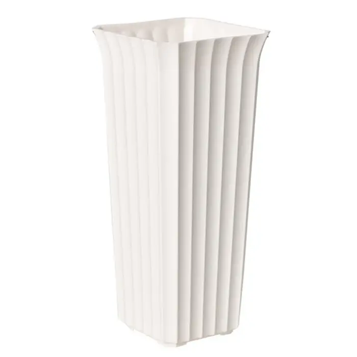 Vase à fleurs noir et blanc simple, design à rayures verticales en plastique, pot de plante, vase dé
