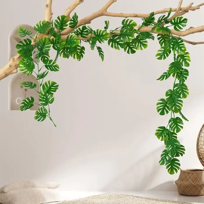 Guirlande de feuilles de Monstera artificielles
