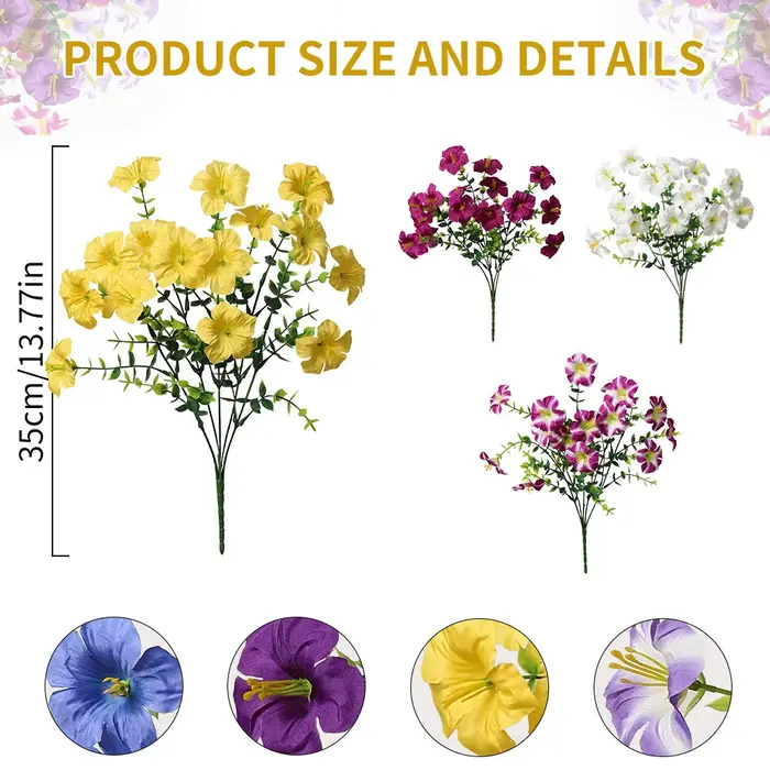 Lot de 3/6 fleurs artificielles de 35 cm