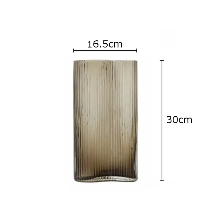 Vase en verre à Grain Vertical de grand diamètre