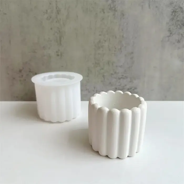 Moule en silicone pour pot de fleurs en résine époxy