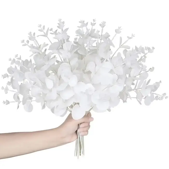 4 fourchettes d'argent feuilles plantes artificielles mariage mariée Bouquet maison vase jardin Table à manger intérieur extérieur bricolage boîte cadeau décor