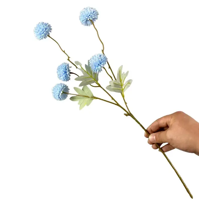 Fleurs artificielles bon marché à 5 têtes, chrysanthème, pissenlit, longue branche, pour décorations de mariage et de fête à domicile, fausses fleurs