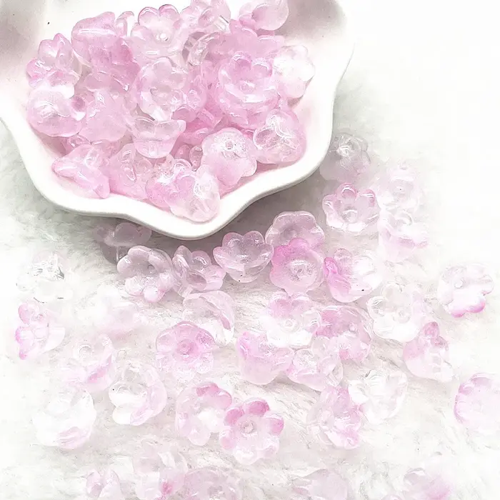 Perles de verre colorées en forme de fleur de trompette, 20 pièces, 7x12mm, pour la fabrication de bijoux, épingle à cheveux, bricolage fait à la main