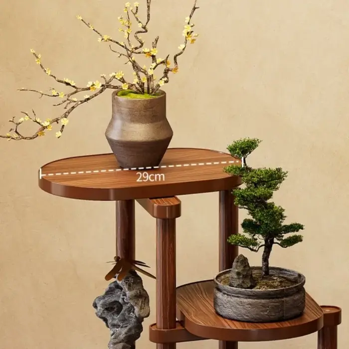 Support de plantes blanc en bois pour plusieurs fleurs