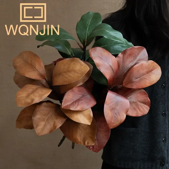 1 pièce Plante artificielle feuille de magnolia