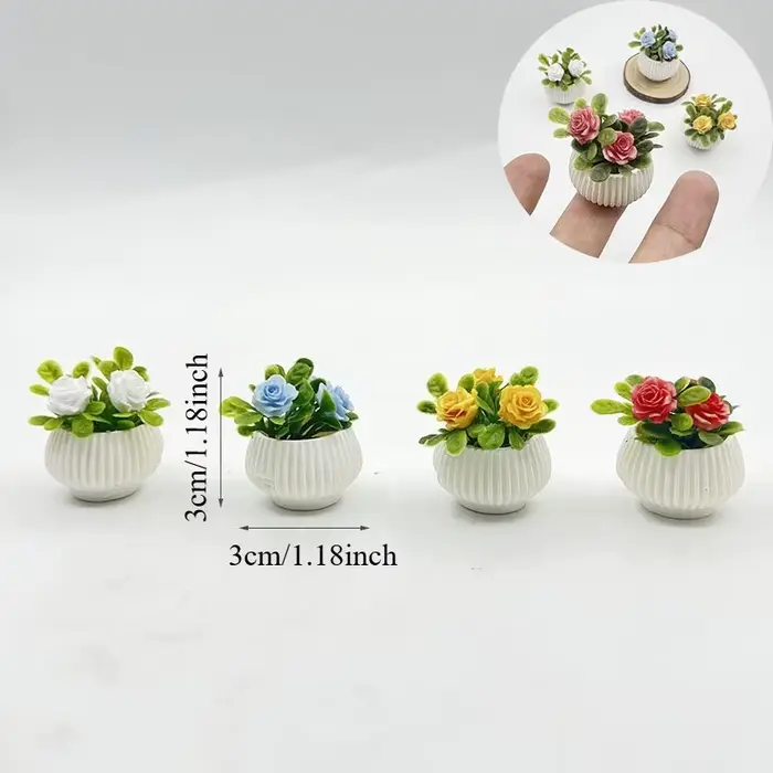 Plantes miniatures en pot de roses