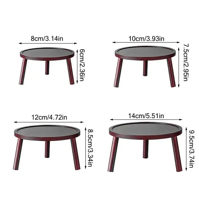 Plateau de pot de fleurs rond en bois