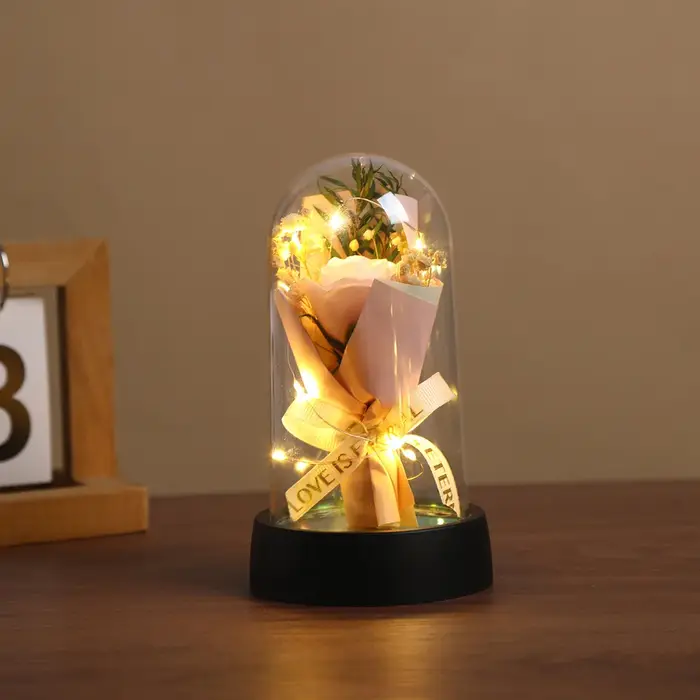 Lumière LED Tournesol avec Couvercle en Acrylique Élégant