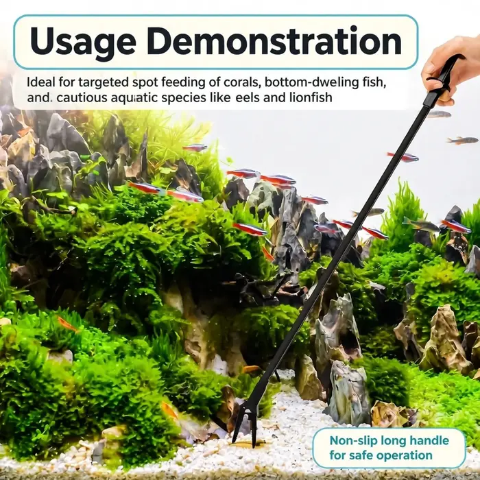 Pince à plantes d'aquarium à long manche de 50 cm, idéale pour la culture de plantes aquatiques, l'élimination des algues, l'alimentation ; outils de nettoyage pour aquarium.