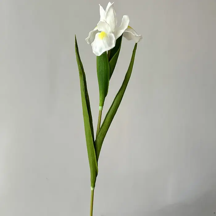 22.8 Inch Artificial Iris Flower Real Touch PU Faux Flowers for Home Decor Elegant Floral Arrangemen