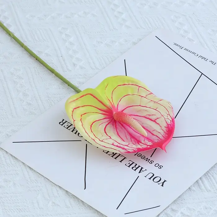 Impression 3D PU Anthurium Fleur, Palmiers Blancs, Arrangement Floral Accessoires de Mariage, Home H