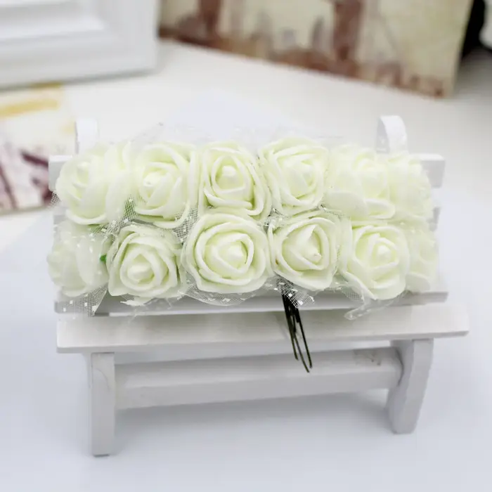 Bouquet de roses artificielles en mousse, 12 pièces, fausses fleurs, pour un mariage, pour une décor