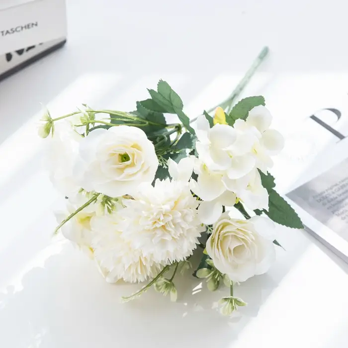 Fleurs artificielles 30CM Soie Roses Couronne De Mariage Brial Bouquet Vase HomeRoom Décor Festival Guirlande Scrapbooking FakeHydrangea