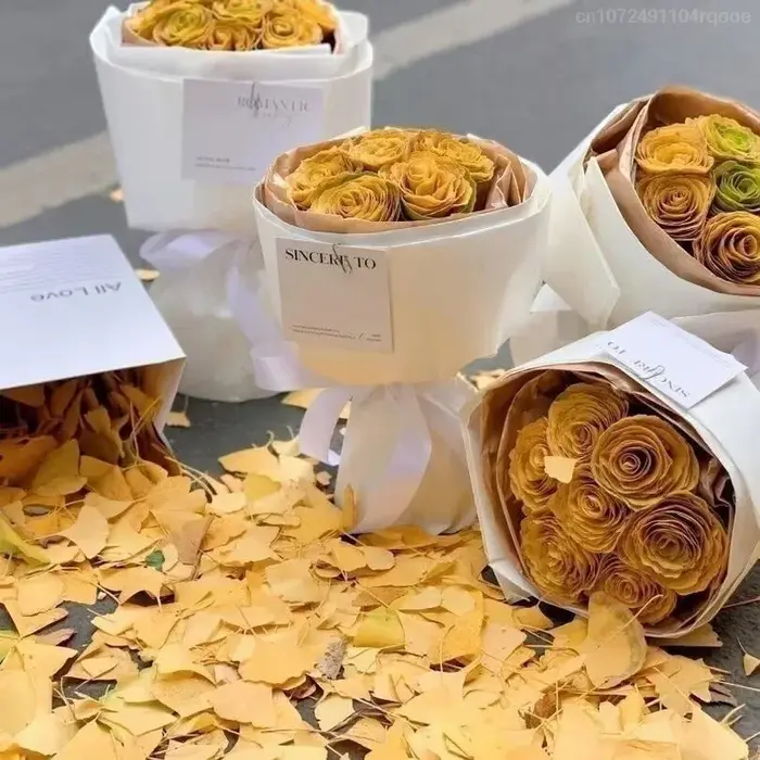 100/250/500g Feuilles de Ginkgo Biloba Séchées Naturelles Pour Remplissage de Vases