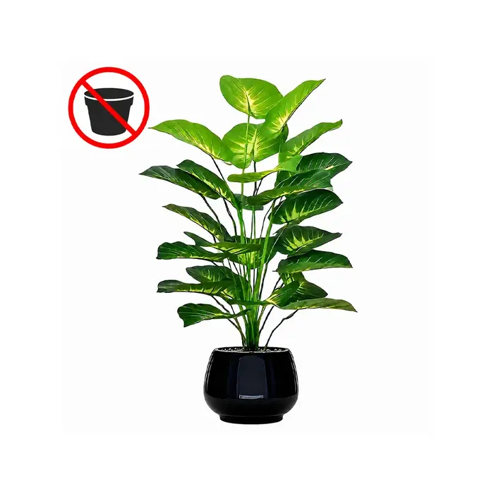 Plantes tropicales artificielles de 85 cm, 24 feuilles, fausse verdure, plante d'intérieur sans pot