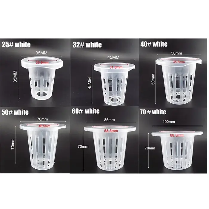 50 pièces colonisation hydroponique maille plante cultiver pot net pépinière tasse panier support hy