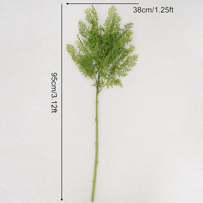 Branche de fleur artificielle en feuille de plante verte de 95 cm