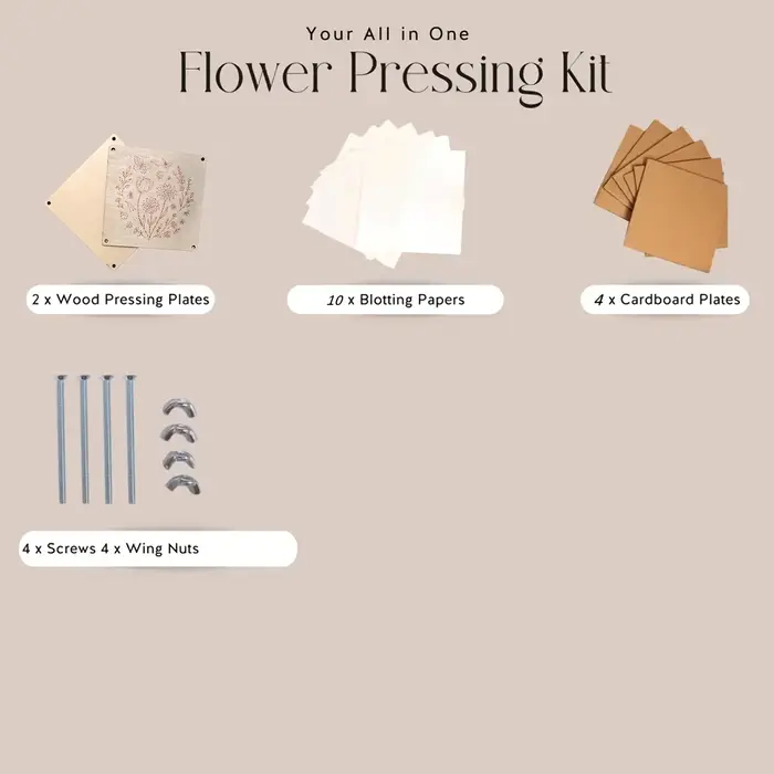 Kit de pressage de fleurs en bois, ensemble de pressage de feuilles et de plantes réutilisable pour la création de fleurs séchées DIY