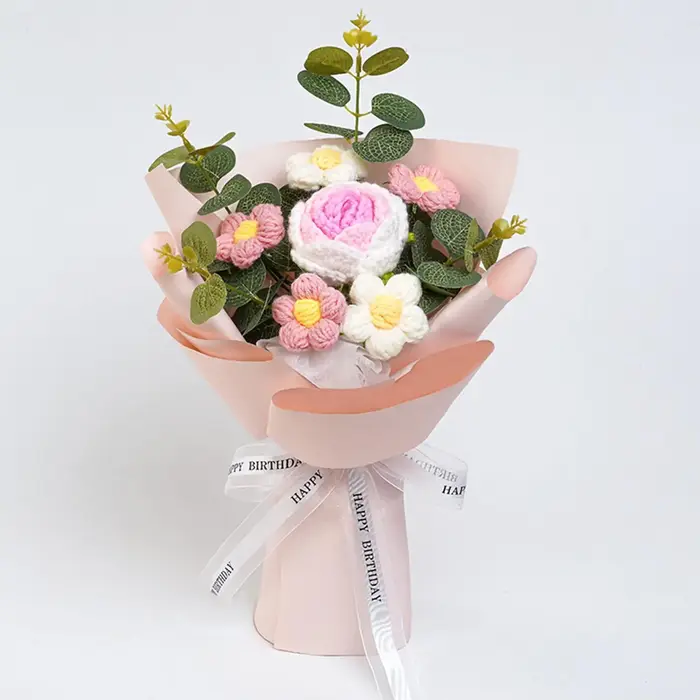 Bouquet de Fleurs Artificielles au Crochet