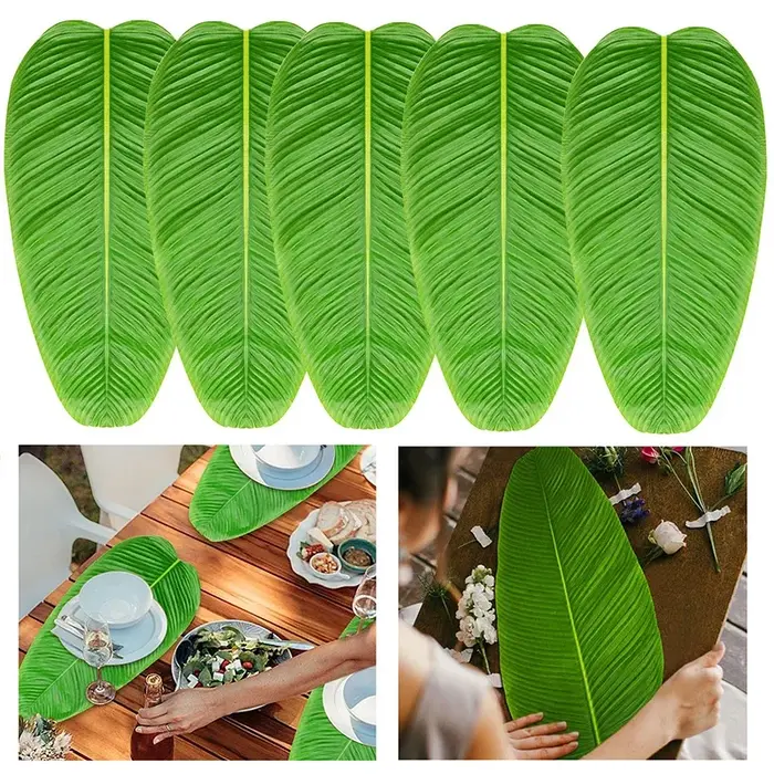 Feuilles de bananier artificielles pour décoration de table