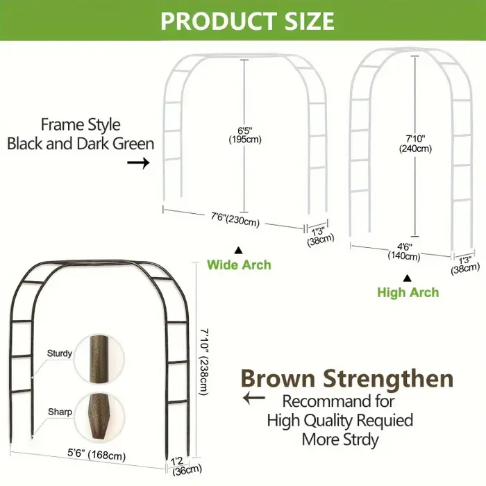 Support renforcé pour plantes grimpantes d'extérieur (roses et glycines) – 1 ou 2 supports individuels pour décoration