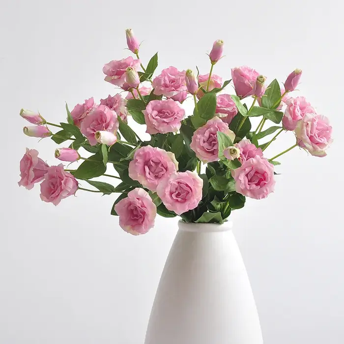 Fleurs artificielles soie rose Lisicodon Platycodon maison chambre décoration réel toucher fausse fleur Simulation Platycodons branche
