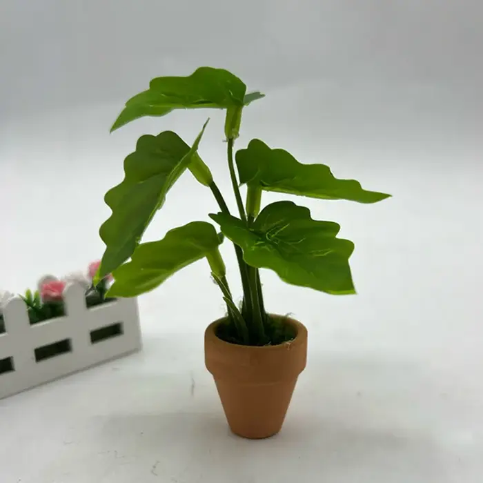Plante miniature pour maison de poupée 1:12, plante verte en plastique colorée, 5 styles, plantes ve