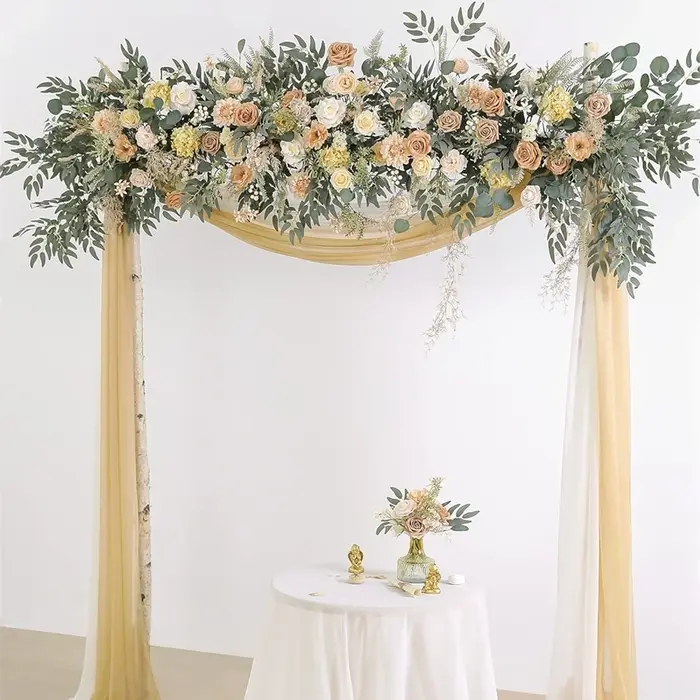 Fleurs artificielles de rose champagne
