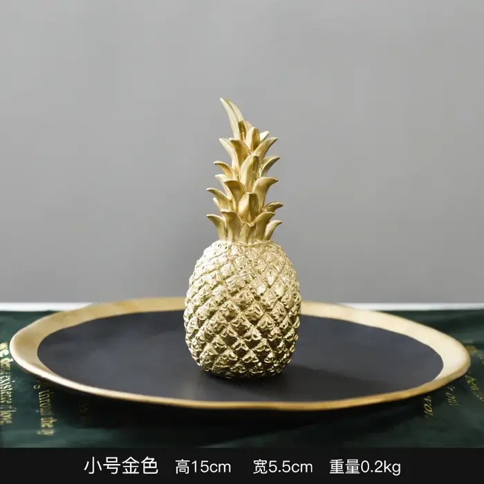 Ananas décoratif en résine blanc/noir/or, ornements artisanaux en forme de fruit pour bureau, chambr