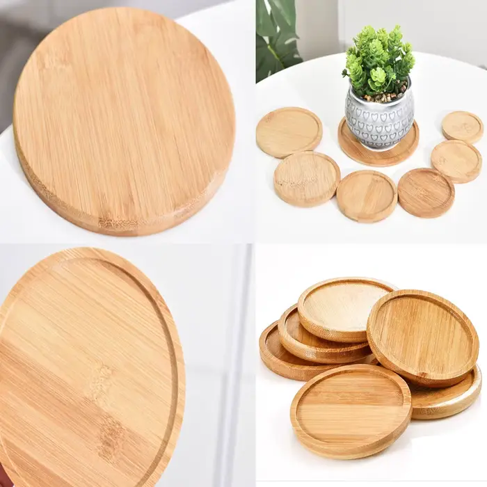 Plateau de Pot de fleur en bois de bambou