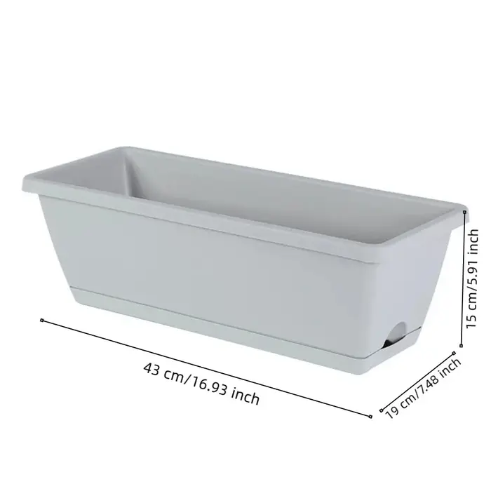 Lot de 3 pots de fleurs rectangulaires en résine